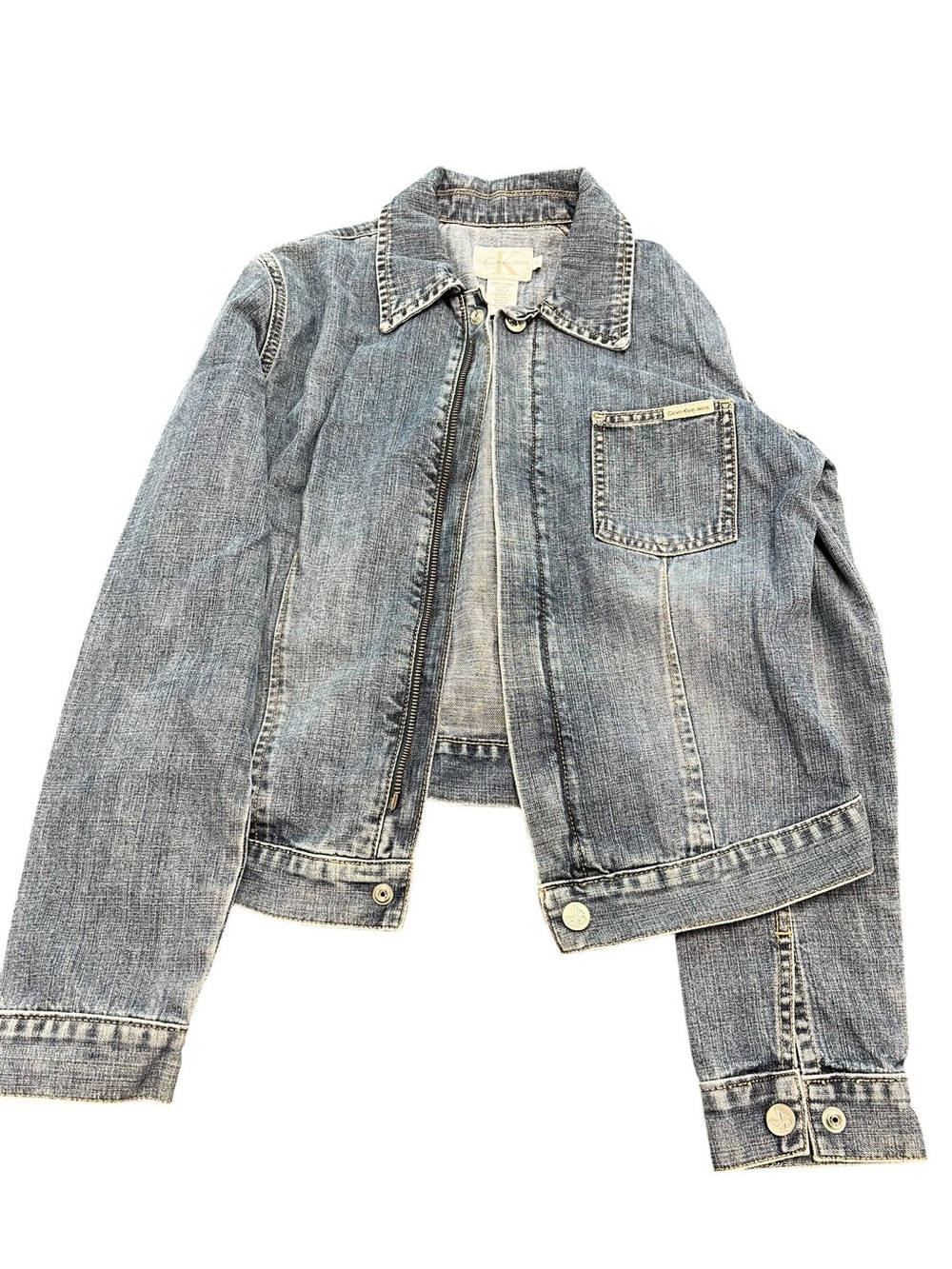 Vintage Calvin Klein Jeans Denim Jacket S Size (01)